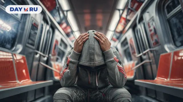 Мужчина в метро, арт