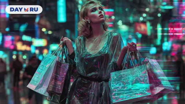 Женщина, пакеты