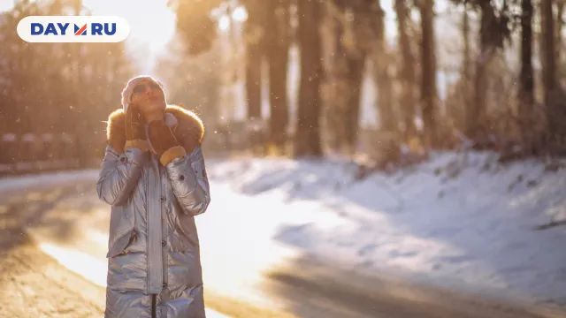 Зима, солнце, женщина