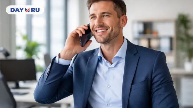 Мужчина говорит по телефону