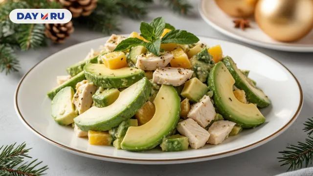 Салат из авокадо и курицы