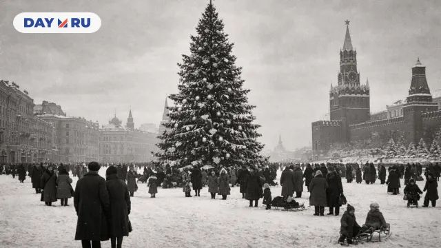 Живая ёлка, зимняя Москва