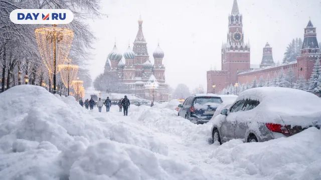 Зимний день в Москве после метели