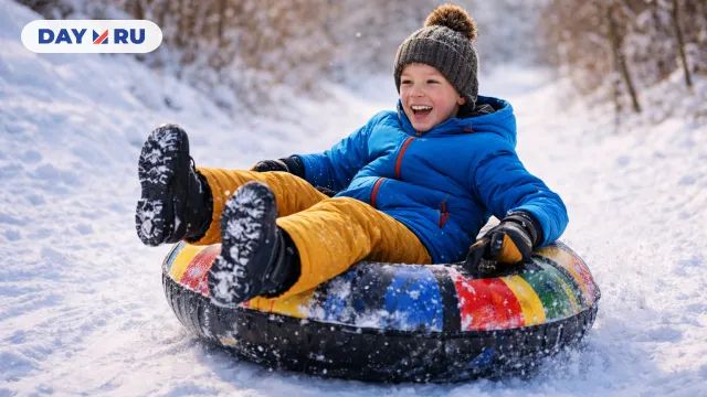 Катание на снегокате