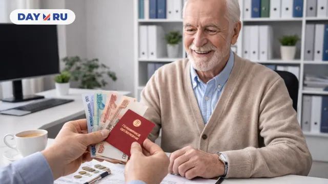Пенсионер получает пенсию 