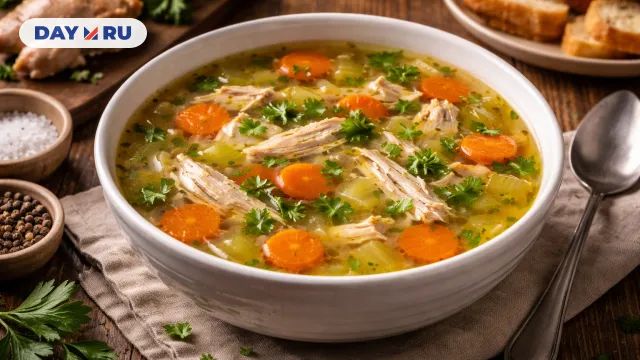Тарелка домашнего куриного супа