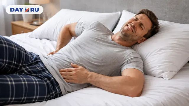 Мужчина лежит, боль в спине