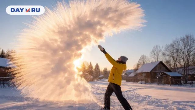 кипяток на морозе